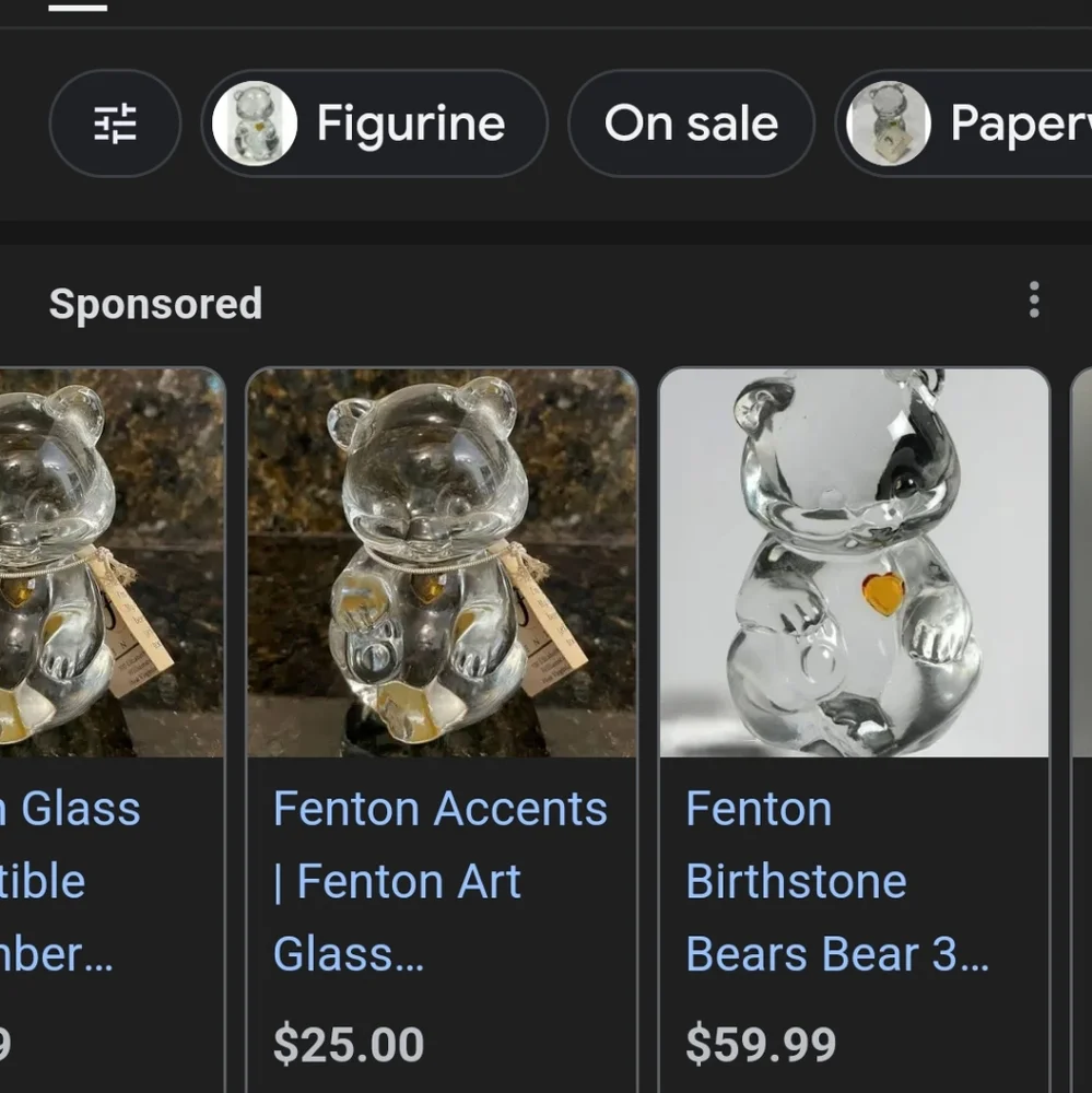 Vintage Fenton November Topaz birthstone crystal bear comes with box - Picture 8 of 9